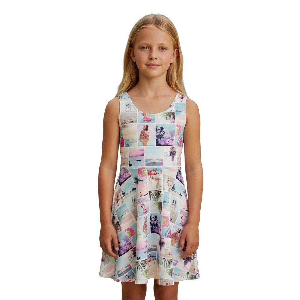H&M Palm Springs Girls 14 Summer Beach Tropical Print Dress